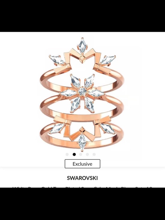 Swarovski Jewelry - Swarovski Rose Gold Snowflake Stacking Ring with Clear Crystals